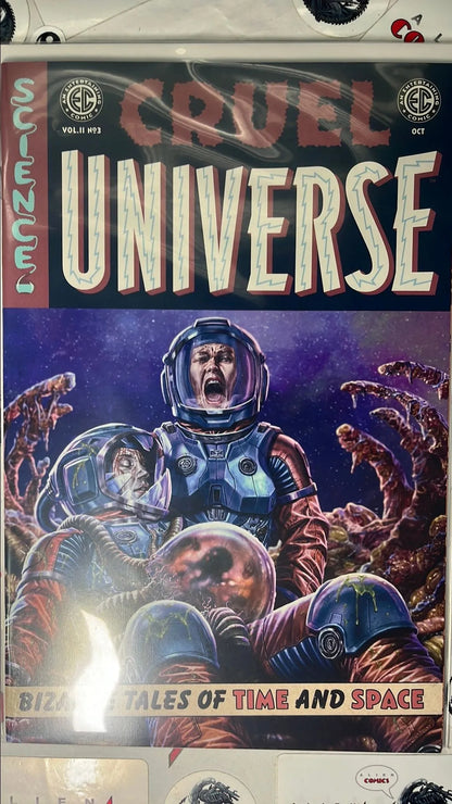 CRUEL UNIVERSE 3 EC/Oni 2025 Lee Bermejo Cover Baby Octopus Monster Dead Astronaut Woman HIGH GRADE