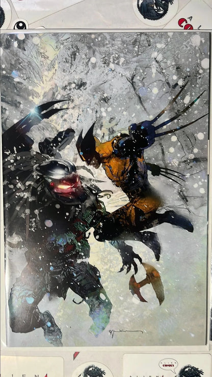 PREDATOR vs. Wolverine (#4S Marvel 2023 Bill Sienkiewicz 1:100 Virgin Variant HTF NM)
