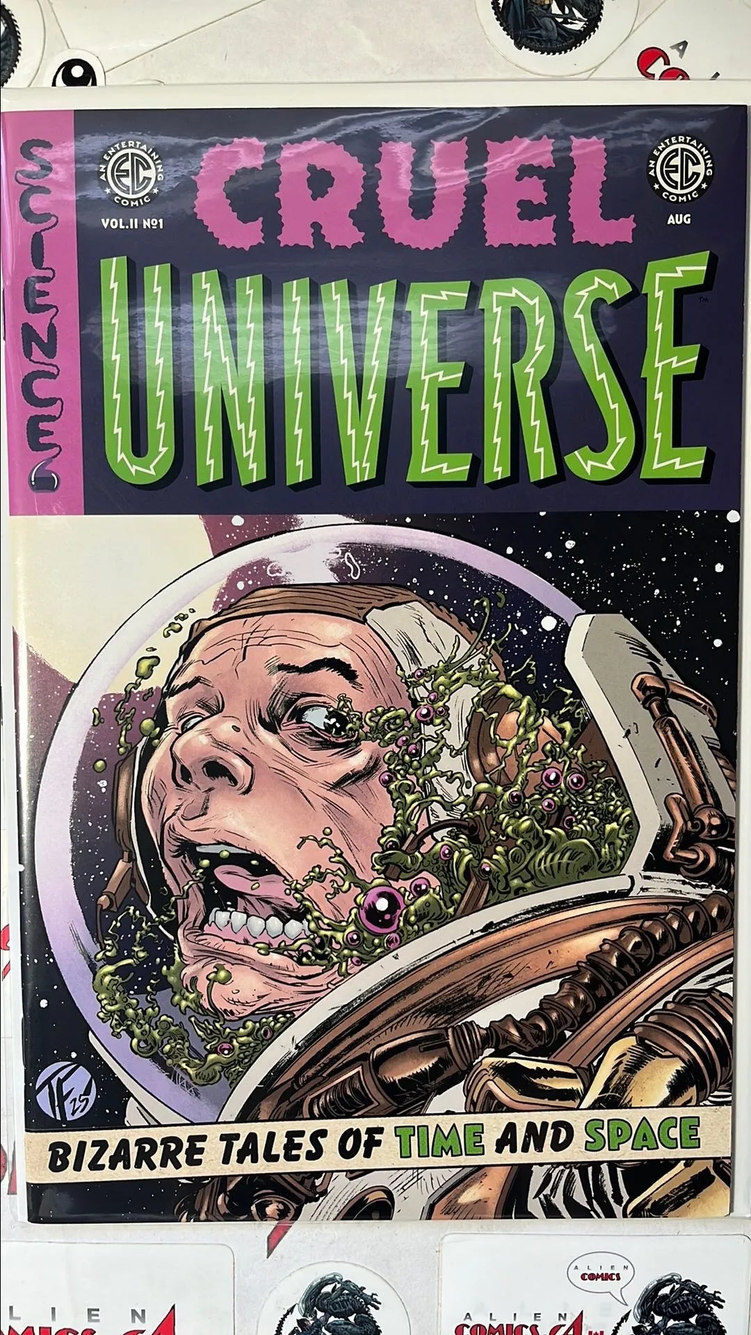 CRUEL UNIVERSE 1B EC/Oni Press 2025 Green Alien Spore Growing In Astronaut's Helmet HIGH GRADE