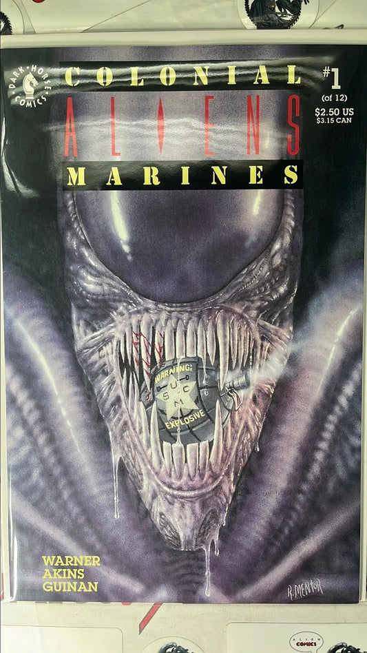 ALIENS: Colonial Marines (#1 Dark Horse Comics 1993 Robert Mentor Cover 1st app. Carmen Vasquez First Issue Printing Error 1 of 12 NM)