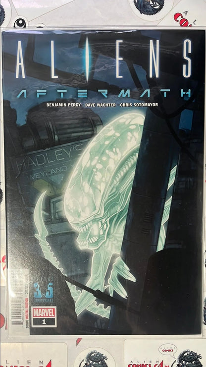 ALIENS: Aftermath (#1 Marvel 2021 Phil Noto Cover One-shot celebration of Aliens that have happened after the events of the movie at Hadley's Hope NM)