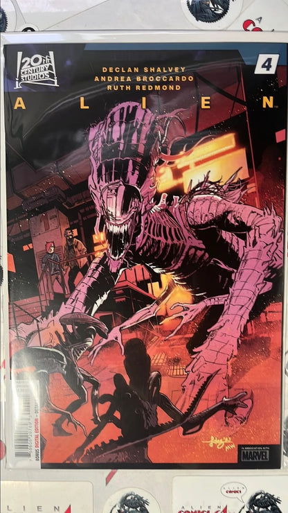 ALIEN (#4 Marvel 2024 Javi Fernandez Cover Alien Queen with Warriors NM)