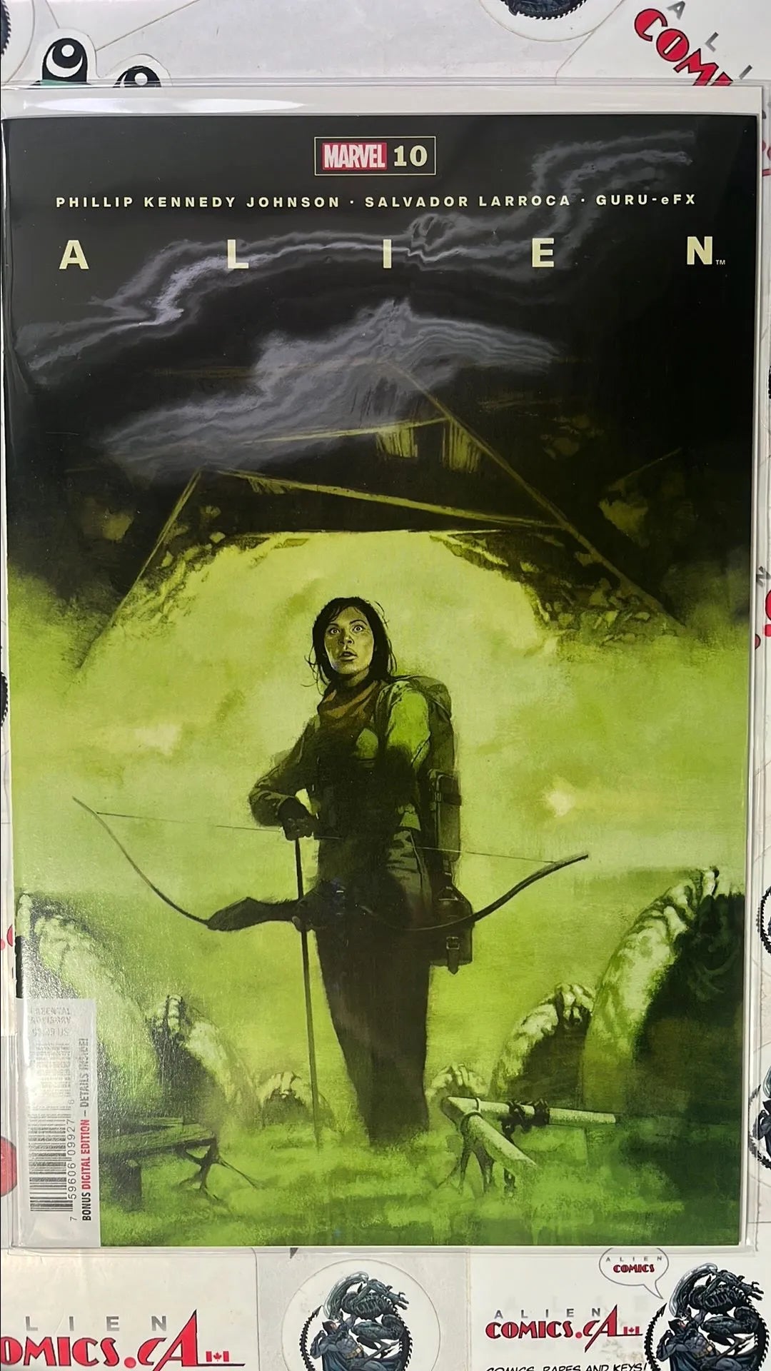 ALIEN (#10 Marvel 2022 Marc Aspinall Cover 1st app. New breed of Xenomorph Woman with Bow & Arrow NM)