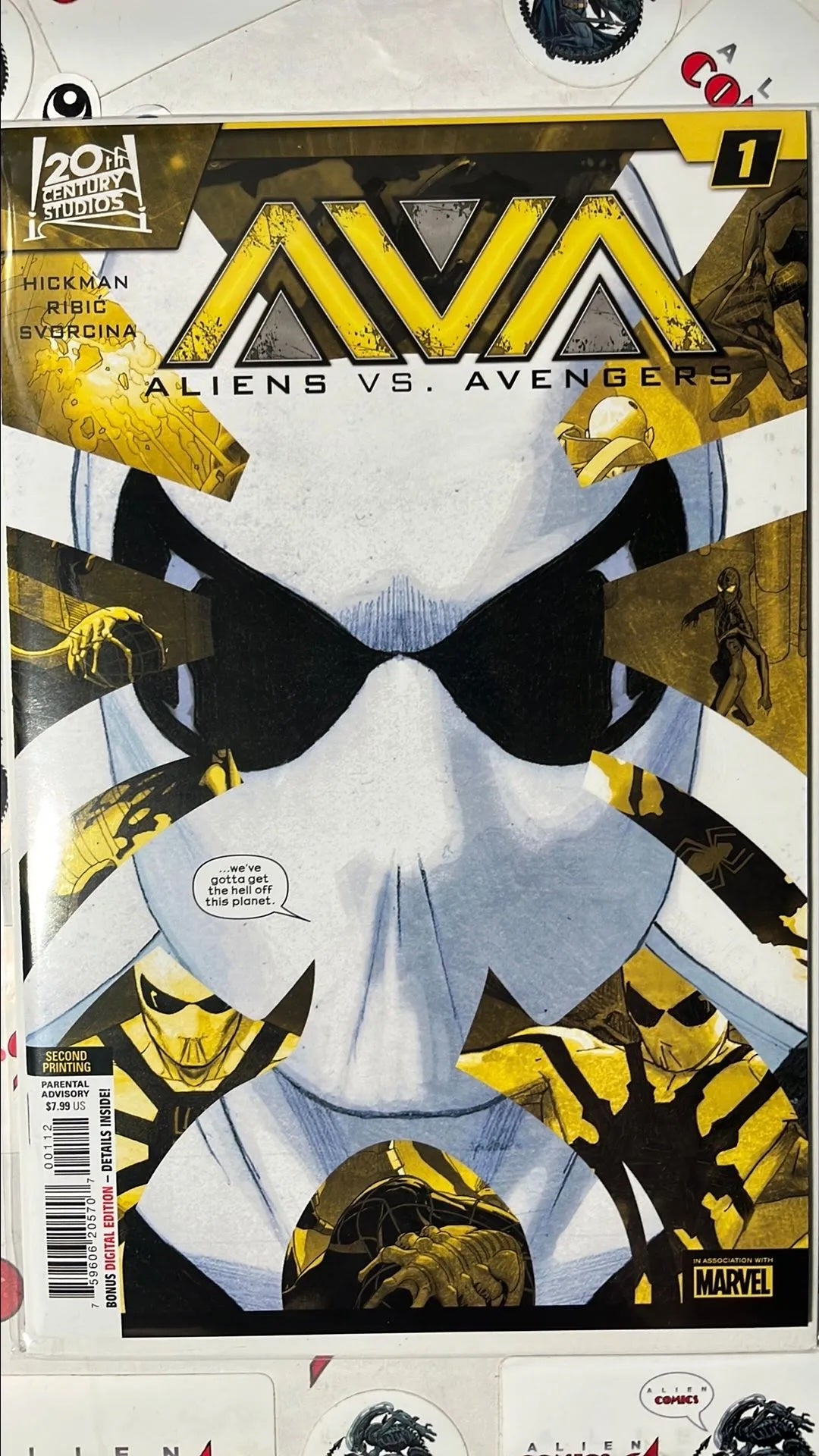 ALIENS vs. Avengers (#1 Marvel 2024 2nd Printing Esad Ribic Cover 1st. Cover app. Miles Morales facehugger suit NM)
