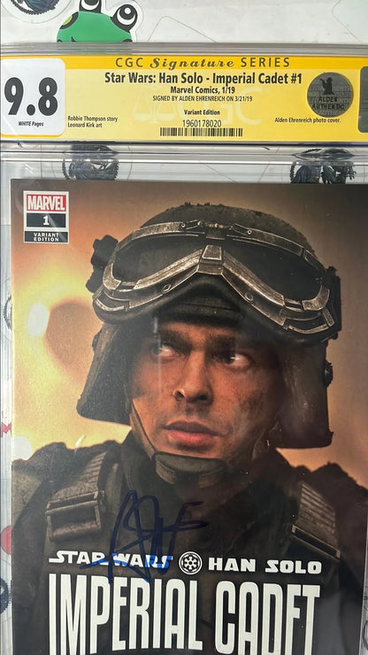 Han Solo: Imperial Cadet (#1M Movie Photo 1:10 Variant Signed Alden Ehrenreich (Young Han Solo) CGCSS 9.8 NM/MT)