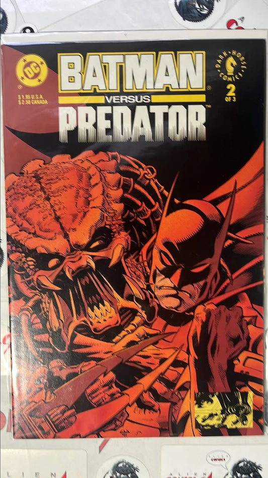 Batman vs. PREDATOR (#2 Dark Horse/DC Crossover 1992 Chris Warner Cover Batman in Headlock NM)