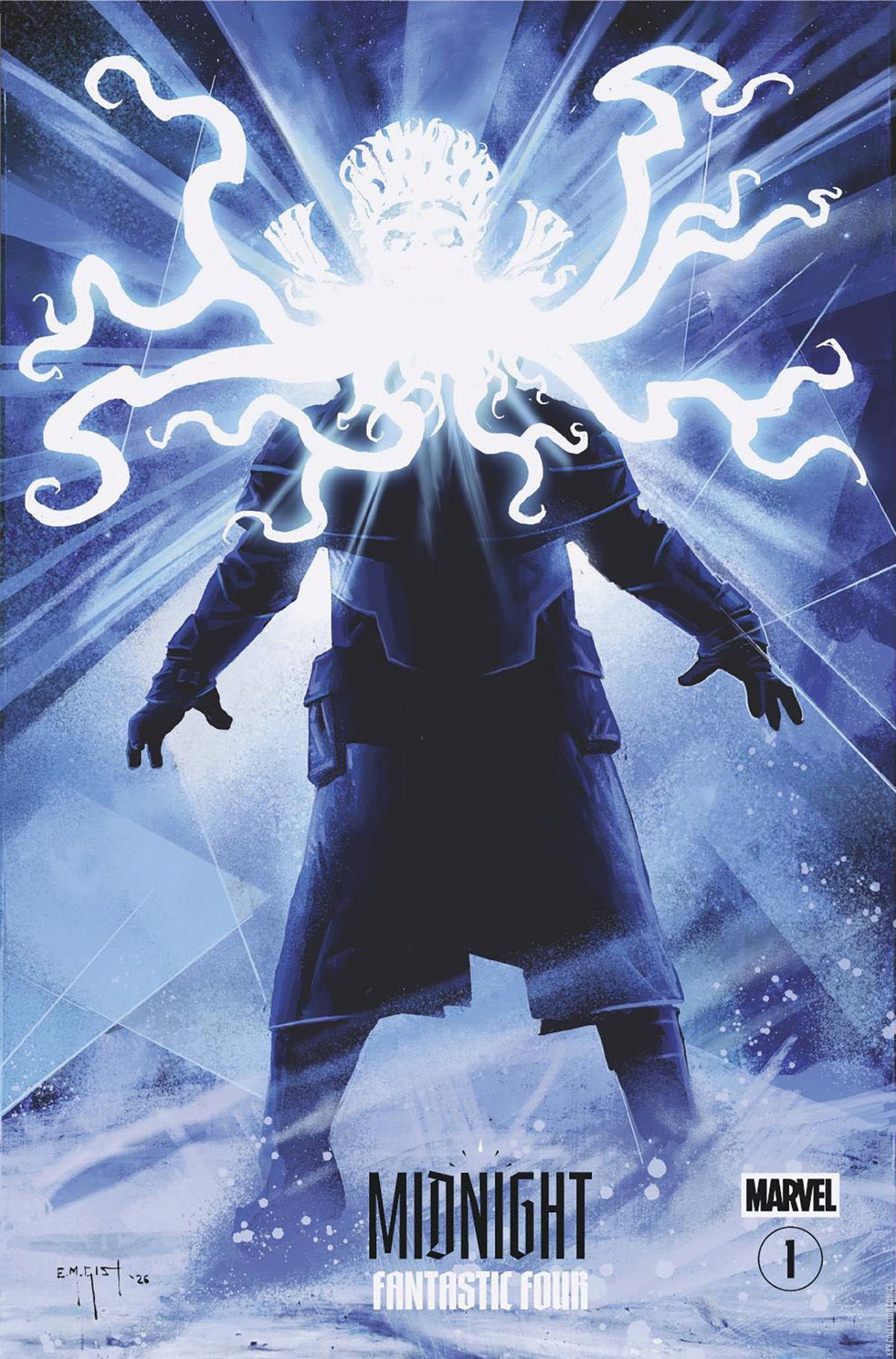 Midnight Fantastic Four (#1D Marvel 2026 EM Gist John Carpenter’s The Thing Movie Poster Homage Variant NM)