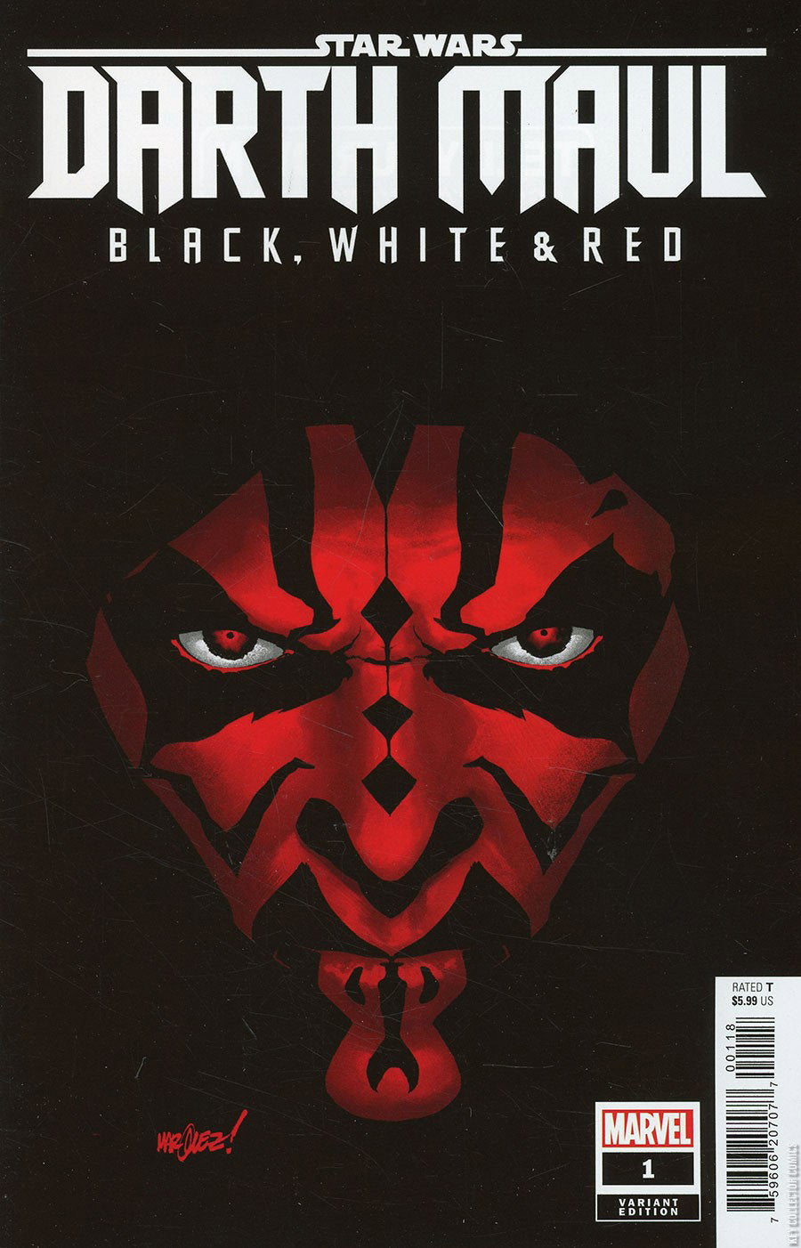 Darth Maul: Black, White & Red (#1M Marvel 2024 David Marquez 1:25 Variant Close-Up Face HTF NM)