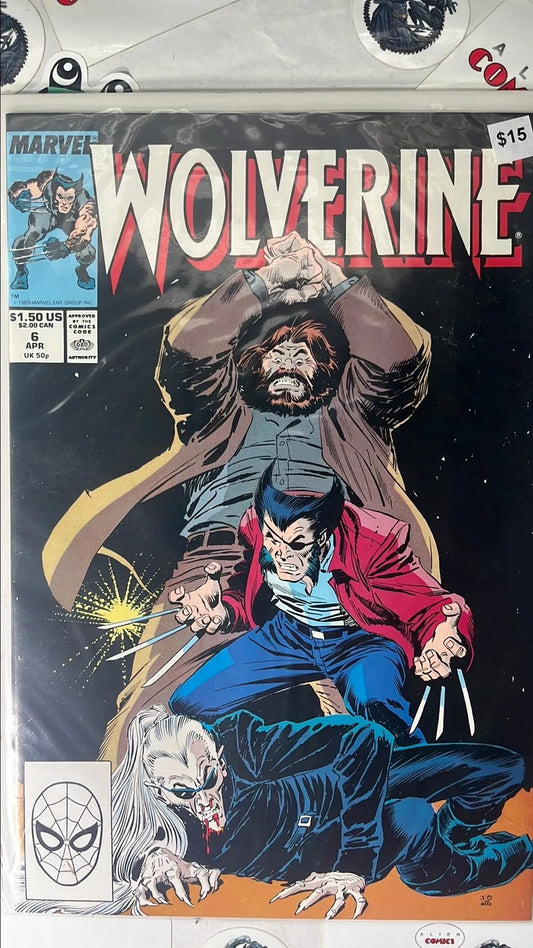 Wolverine (#6 Marvel 1989 Direct Edition John Buscema Cover Art 1st Todd McFarlane Wolverine Art Pin-up NM)
