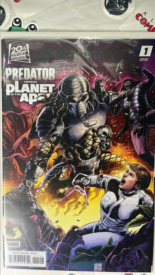 PREDATOR vs. The Planet of the Apes (#1M Marvel 2026 Carlos Magno 1:25 Variant HTF NM)