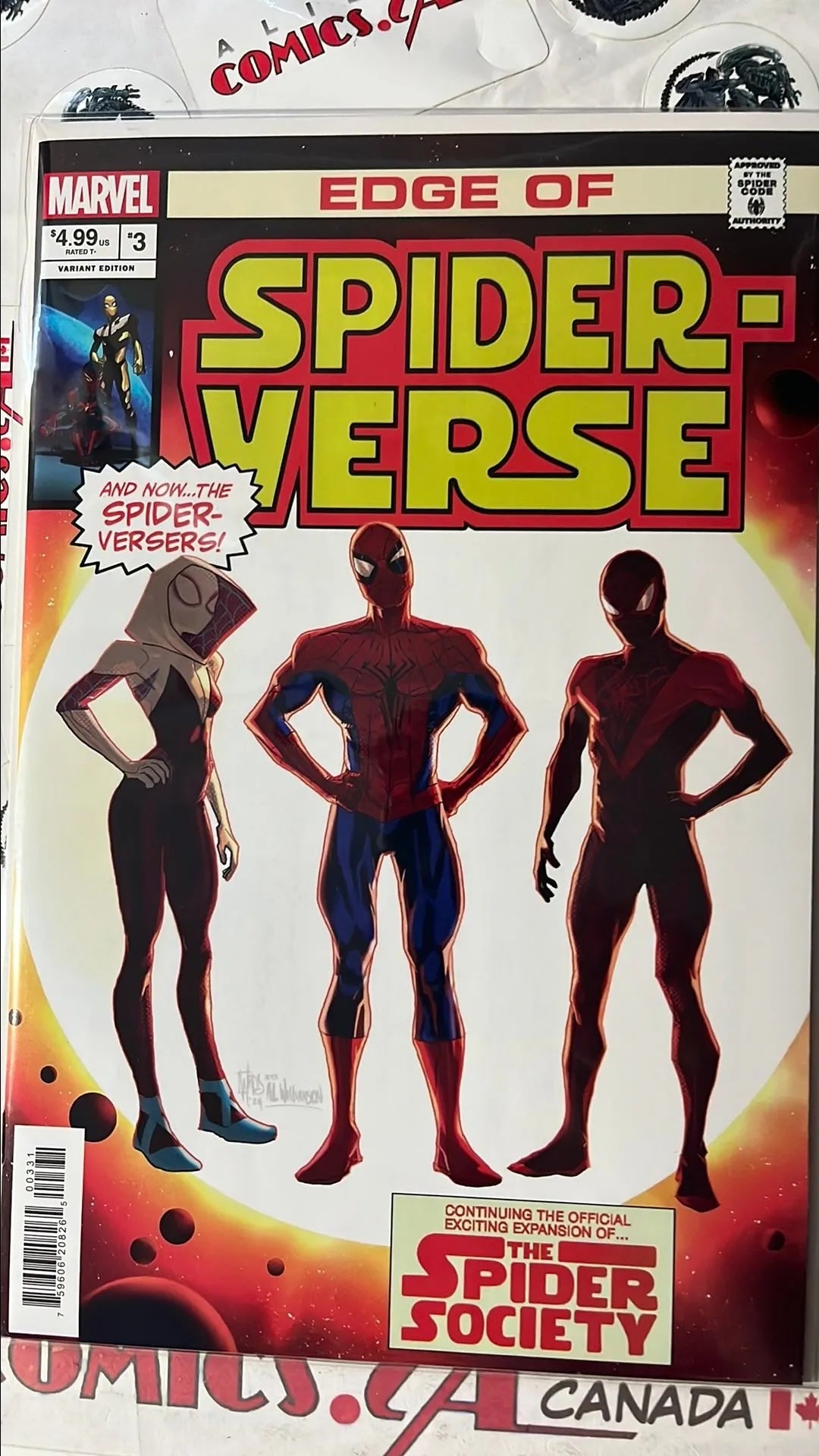 Edge of Spider-verse (#3W Marvel 2024 Pete Woods Star Wars 42 Homage Variant NM)