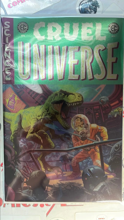 CRUEL UNIVERSE 1 EC 2024 Smallwood Silver Foil Variant T-Rex vs. Man HIGH GRADE