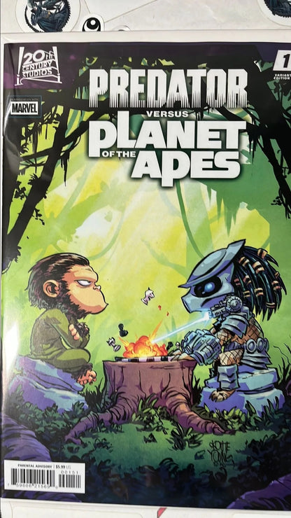 PREDATOR vs. The Planet of the Apes (#1Y Marvel 2026 Skottie Young Variant NM)