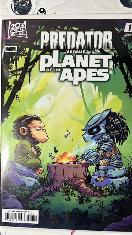 PREDATOR vs. The Planet of the Apes (#1Y Marvel 2026 Skottie Young Variant NM)