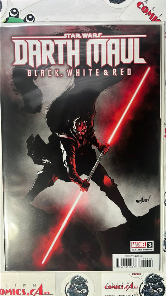 Darth Maul: Black, White & Red (#3M Marvel 2024 David Marquez 1:25 Variant Double-Bladed Lightsaber HTF NM)