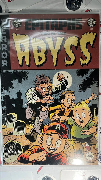 Epitaphs from the Abyss (#3S EC/Oni Press 2024 TERROR Jay Stephens 1:10 Homage Incentive Variant Kids chased in Graveyard! NM)