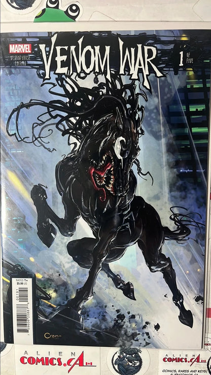 Venom: War (#1 Marvel Comics 2025 Clayton Crain Cover 1st cover app. Venom Horse from Venom: The Last Dance movie NM)