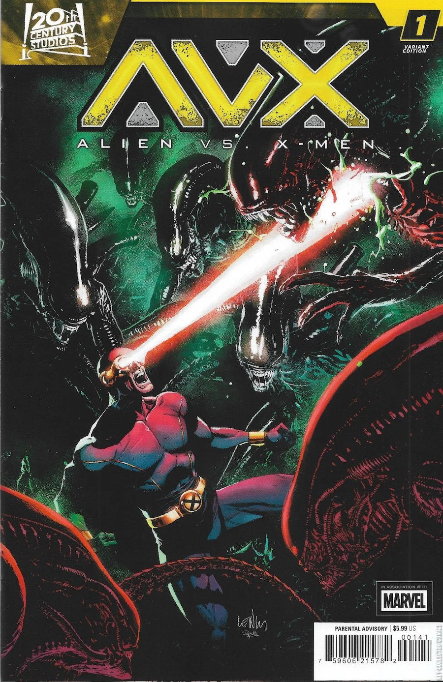 AVX: ALIEN vs. X-MEN (#1Y Marvel 2026 Leinil Yu Trade Variant Cyclops vs. Horde of Xenos NM)