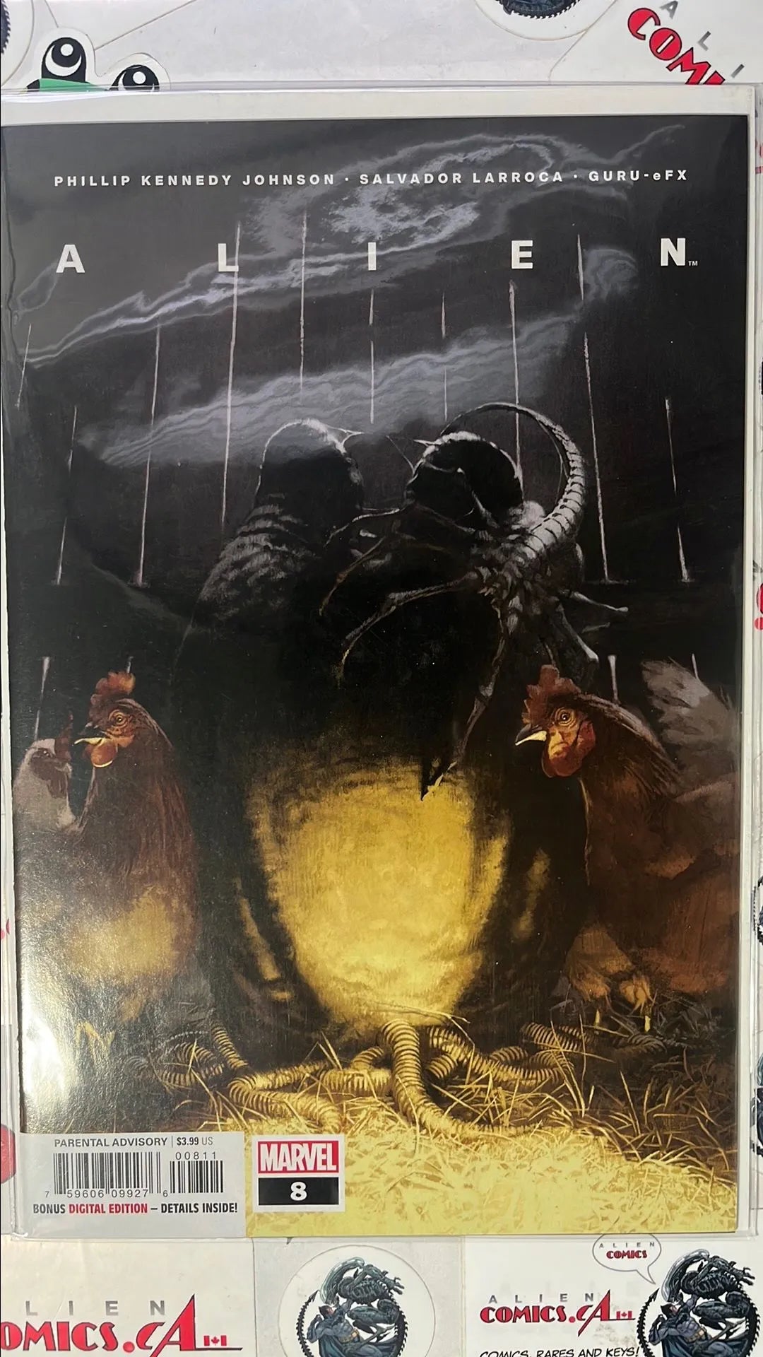 ALIEN (#8 Marvel 2021 Salvador Larroca Cover Facehugger and Egg in Barn with Chickens NM)