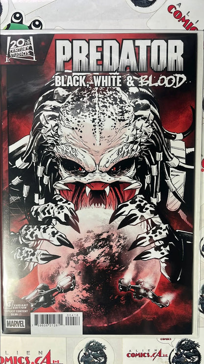 PREDATOR: Black, White & Blood (#4R Marvel 2025 Rachelle Rosenberg 1:25 Blood Sketch Variant HTF NM)