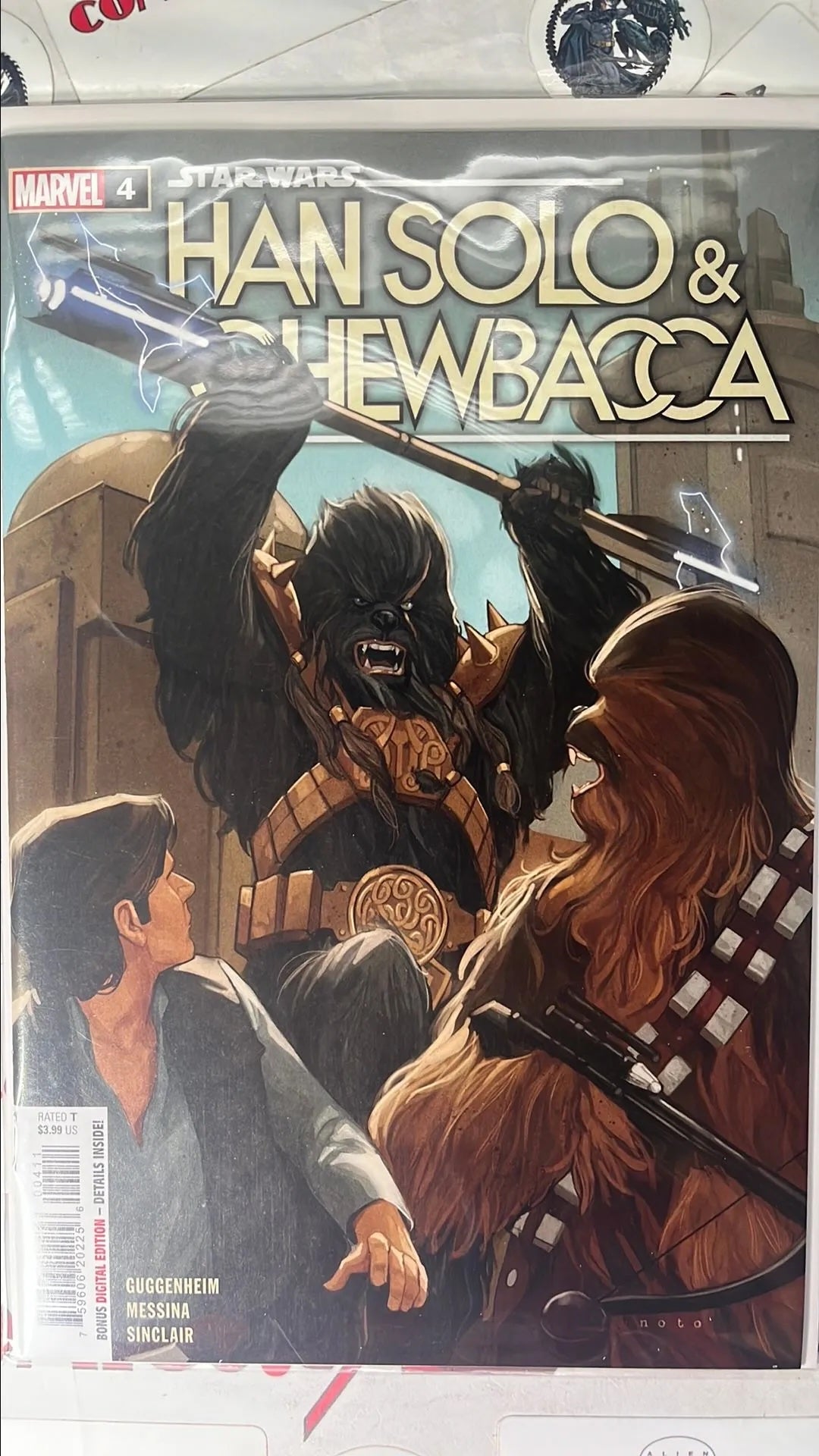 Han Solo & Chewbacca (#4 Marvel 2022 Phil Noto Cover Origin of Chewbacca and Black Krrsantsan: their first battle NM)