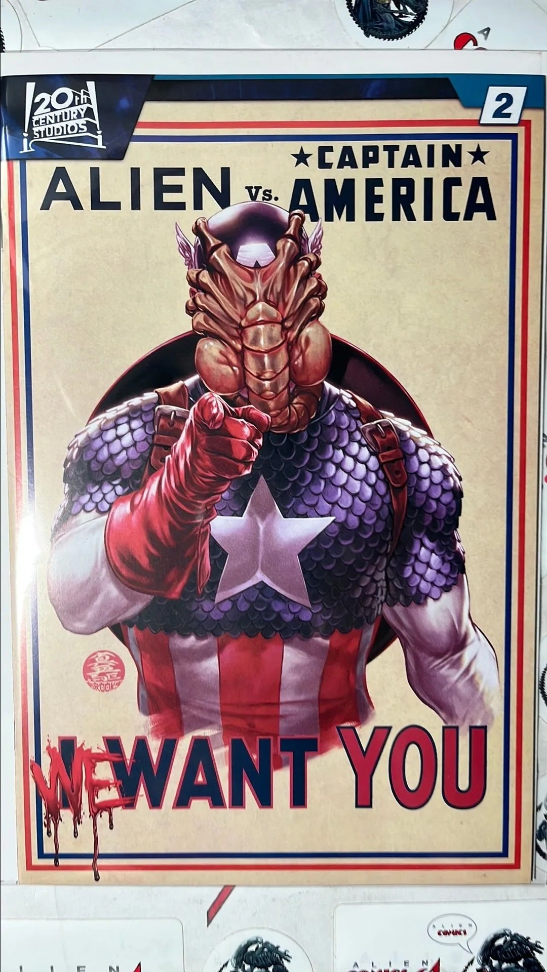 ALIEN vs. Captain America (#2W Marvel 2025 We want you to join the Hive NM)