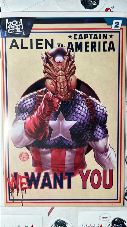 ALIEN vs. Captain America (#2W Marvel 2025 We want you to join the Hive NM)