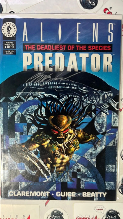 ALIENS vs. PREDATOR: Deadliest of the Species (#1 Dark Horse 1994 John Bolton Cover Signed Chris Claremont No COA NM)