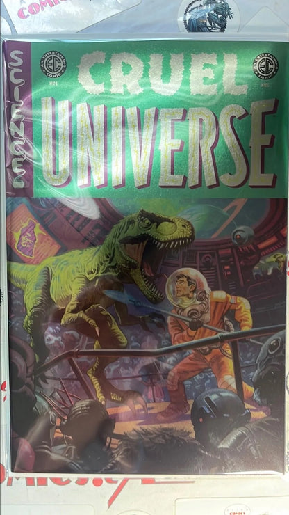 CRUEL UNIVERSE 1 EC 2024 Smallwood Silver Foil Variant T-Rex vs. Man HIGH GRADE