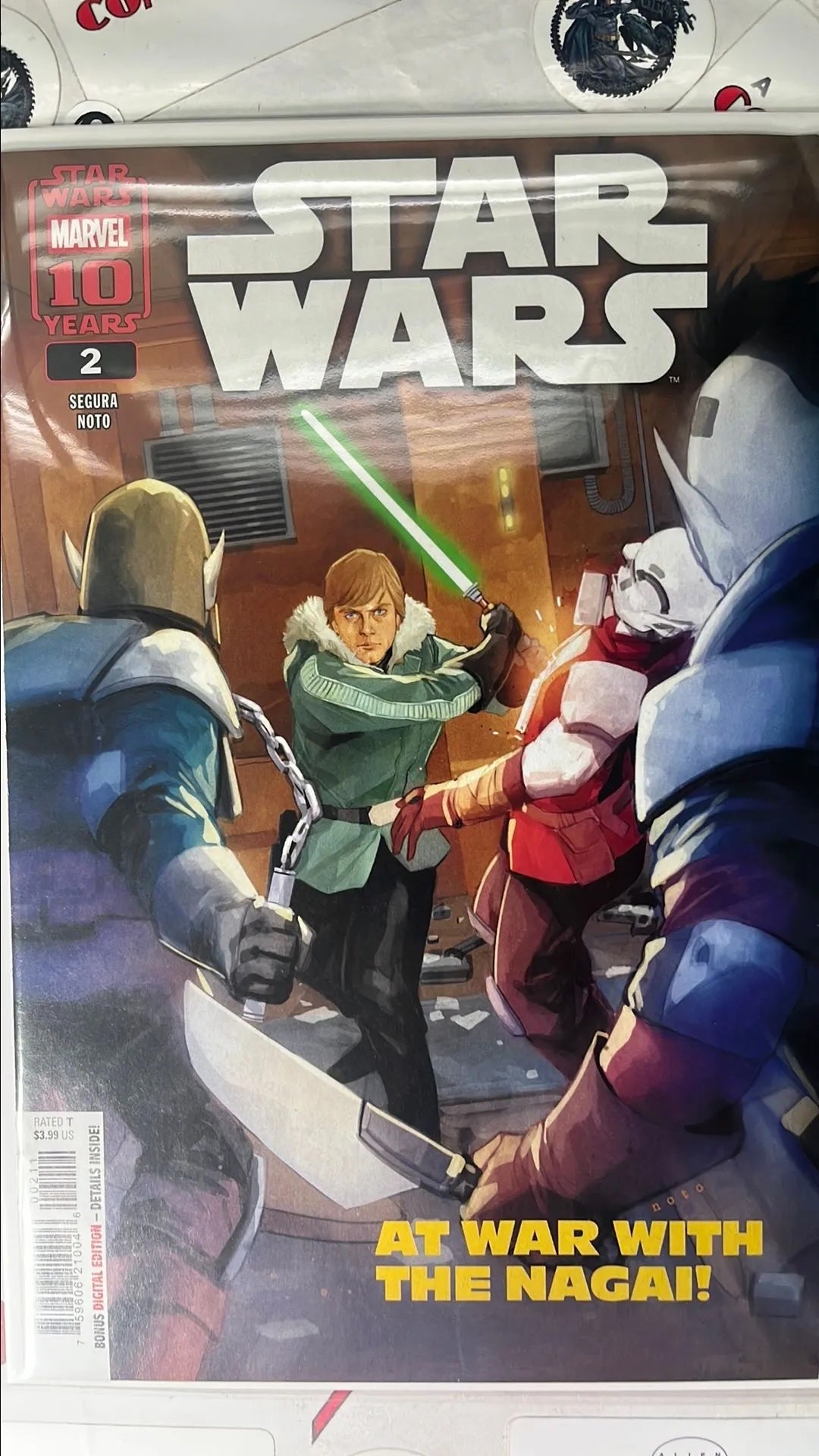 Star Wars (#2 Marvel 2025 Phil Noto Cover Luke Skywalker with Green Lightsaber At War with the Nagai! NM)