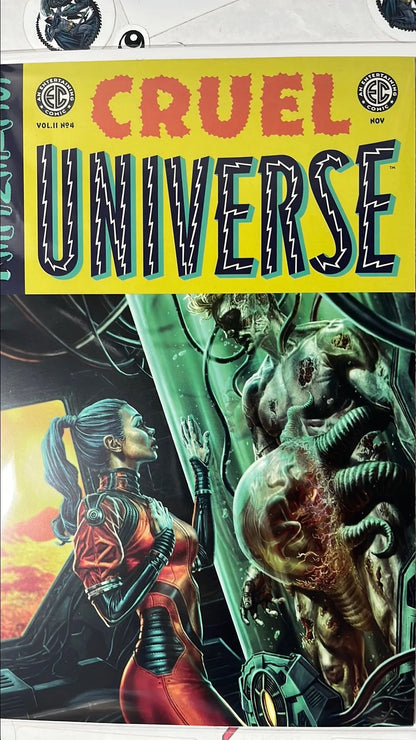 CRUEL UNIVERSE 4 EC/Oni Press 2025 Lee Bermejo Cover Alien Octopus Monster Fused with Astronaut Studied in Tank HIGH GRADE