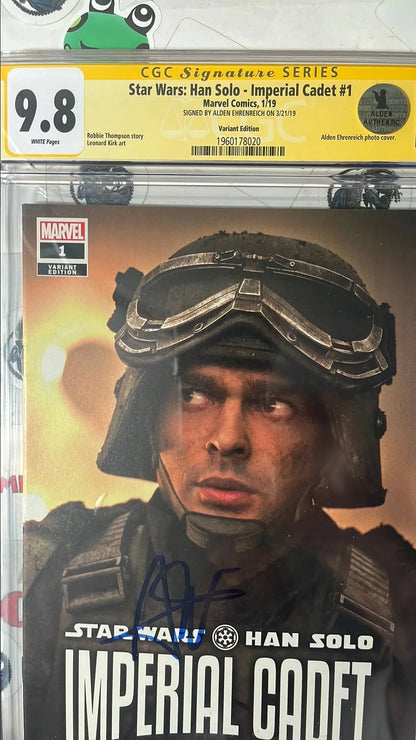 Han Solo: Imperial Cadet (#1M Movie Photo 1:10 Variant Signed Alden Ehrenreich (Young Han Solo) CGCSS 9.8 NM/MT)