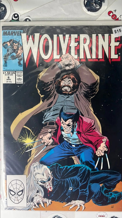 Wolverine (#6 Marvel 1989 Direct Edition John Buscema Cover Art 1st Todd McFarlane Wolverine Art Pin-up NM)