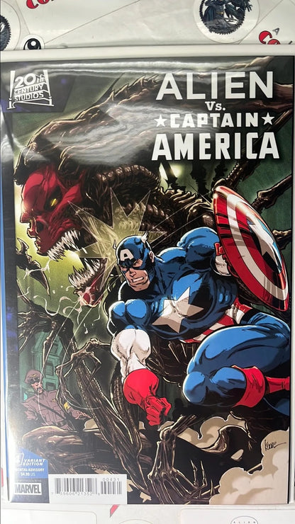 ALIEN vs. Captain America (#4A Marvel 2026 Kaare Andrews Red Skull Queen Variant NM)