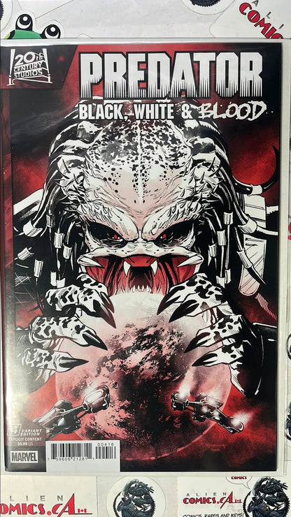 PREDATOR: Black, White & Blood (#4R Marvel 2025 Rachelle Rosenberg 1:25 Blood Sketch Variant HTF NM)