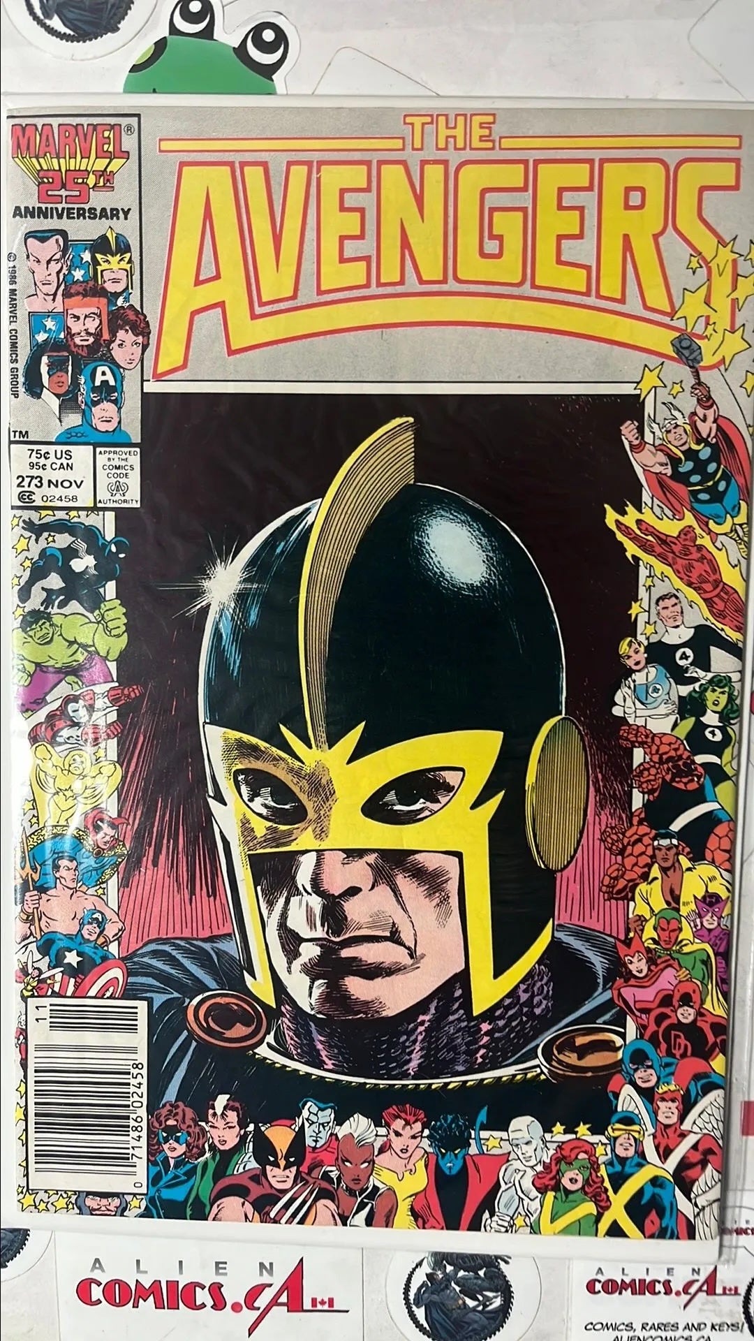 Avengers (#273 Newsstand Edition 25th Anniversary Marvel Border Cover The Black Knight (Dane Whitman) VF)