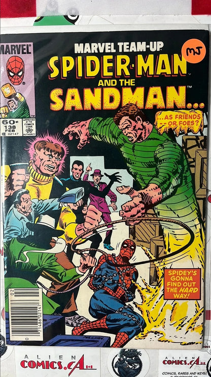 Marvel Team-up (#138 Marvel 1984 Spider-man & The Sandman Newsstand Edition Mark Jewelers Insert VF)