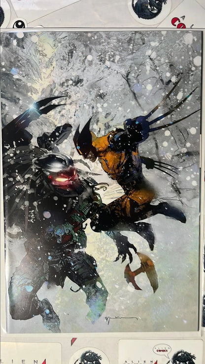 PREDATOR vs. Wolverine (#4S Marvel 2023 Bill Sienkiewicz 1:100 Virgin Variant HTF NM)