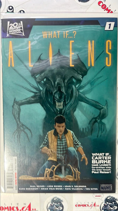 What… If: ALIENS (#1 Marvel 2020 Carter Burke Survived? Phil Noto Cover Alien Queen & Carter Burke NM)