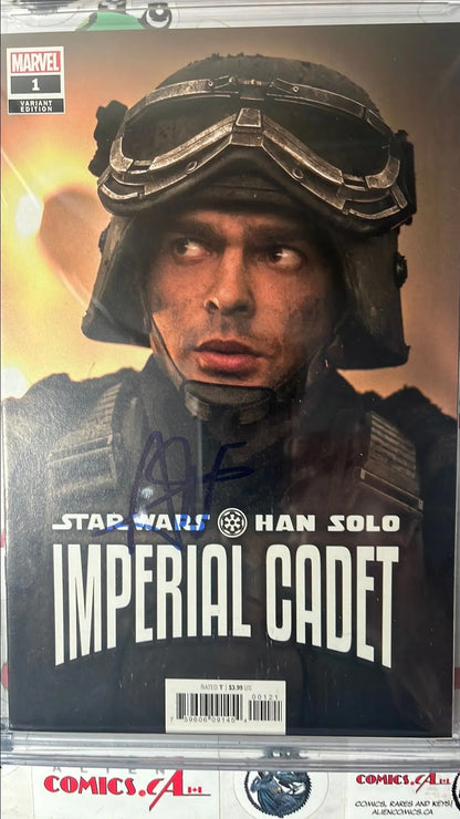 Han Solo: Imperial Cadet (#1M Movie Photo 1:10 Variant Signed Alden Ehrenreich (Young Han Solo) CGCSS 9.8 NM/MT)