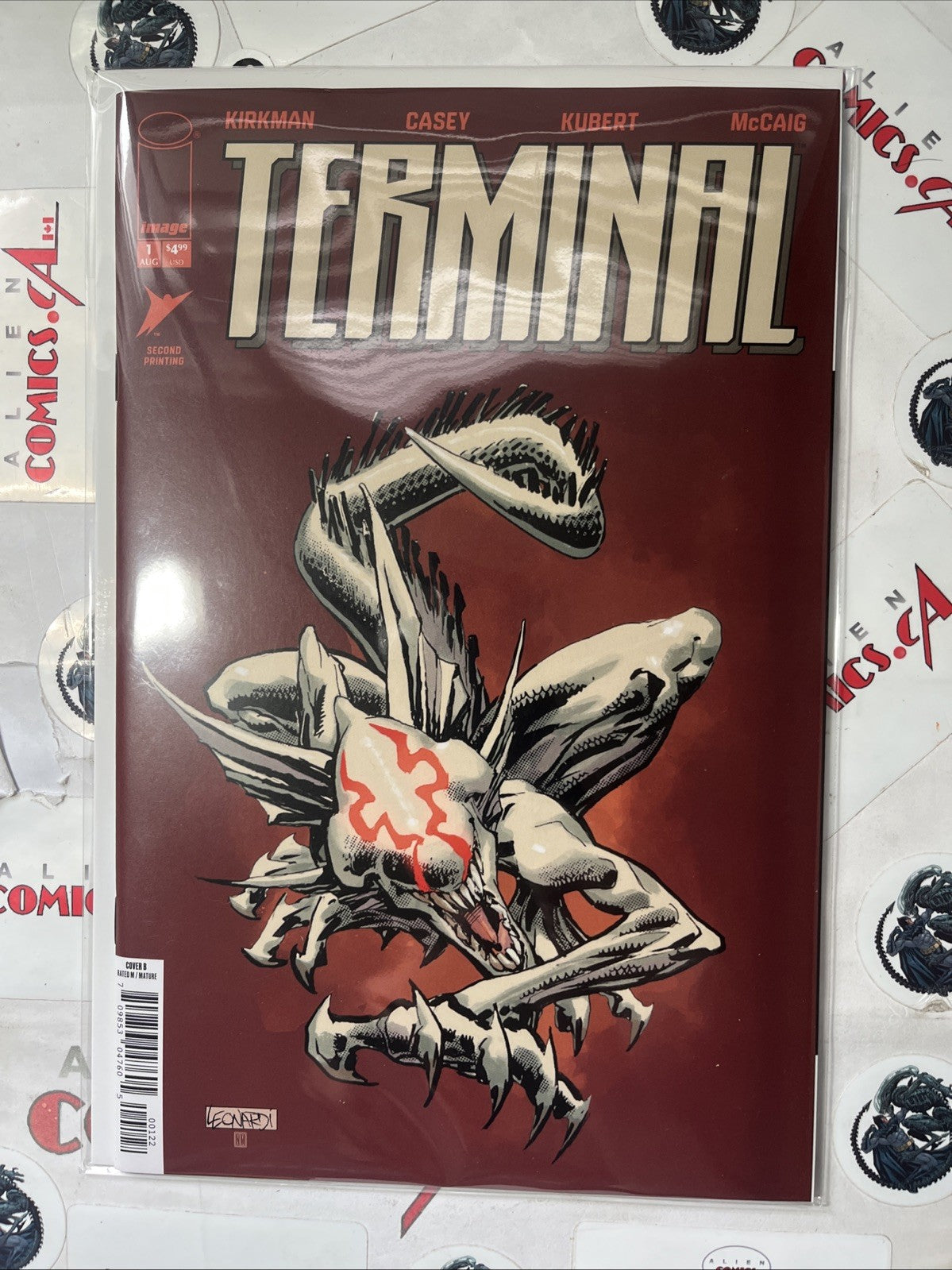 Terminal (#1 Image 2026 2nd Printing Leonardi Red Background Alien Variant 1st app. Marilyn Howe, Blaster, Imp, Crusher, Ethan, Theed, Maculox, Breaker, Thrasher, Racer, 1st cameo app. Pahntasm, Tyler, Minotaur, Siren, Goblin & Lilith VF+)