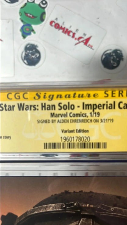 Han Solo: Imperial Cadet (#1M Movie Photo 1:10 Variant Signed Alden Ehrenreich (Young Han Solo) CGCSS 9.8 NM/MT)