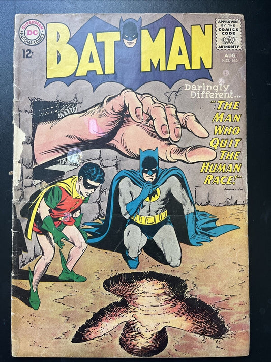 BATMAN 165 DC Comics 1964 Silver Age Cover Attached & Complete LOW GRADE