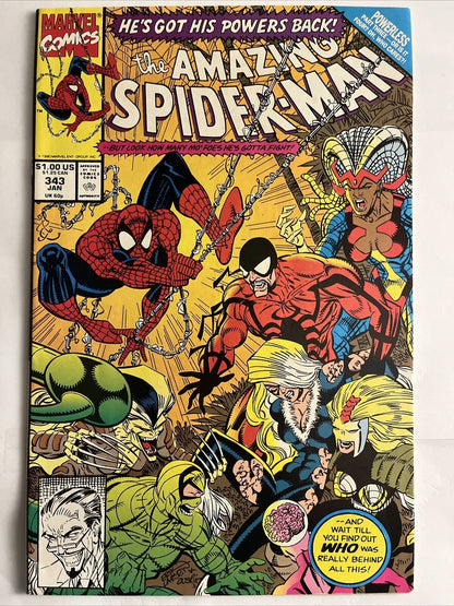 AMAZING SPIDER-MAN 343 Marvel Comics 1991 Black Cat app. Erik Larsen HIGH GRADE
