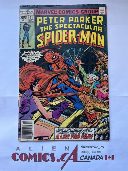 SPECTACULAR SPIDER-MAN 11 35¢ price variant Marvel 1977 Rare Complete LOW GRADE