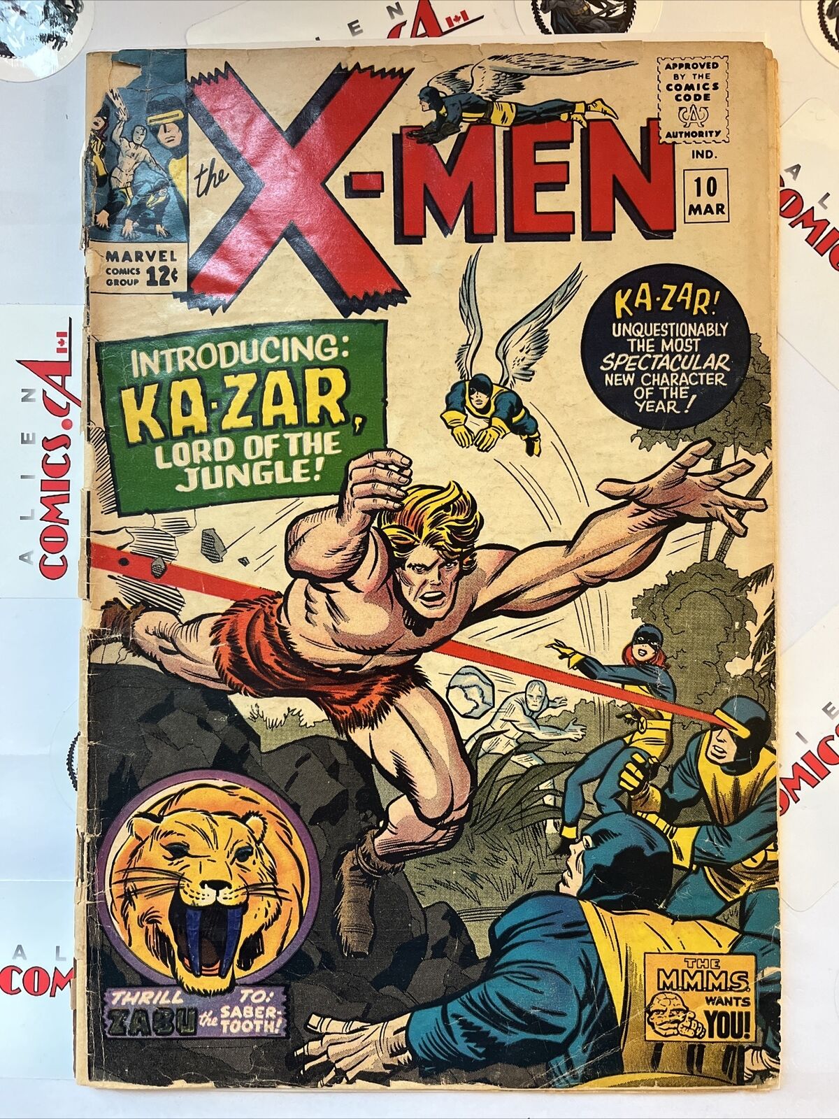 X-MEN 10 Marvel Comics 1965 1st app. Ka-Zar & The Savage Land Compete LOW GRADE