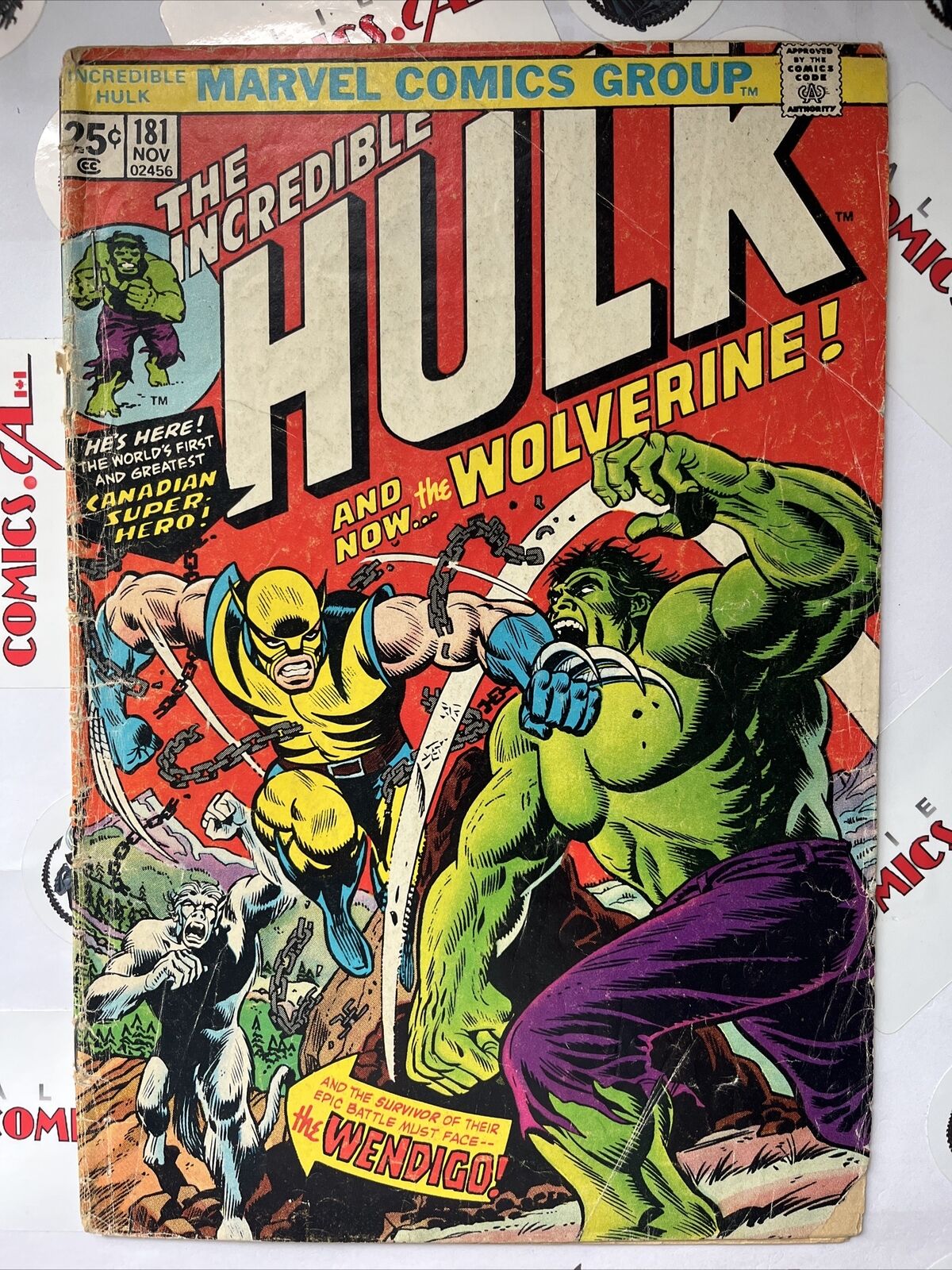 INCREDIBLE HULK 180 181 182 Full Wolverine app. w/MVS Marvel 1974 MEGA KEYS 🔑